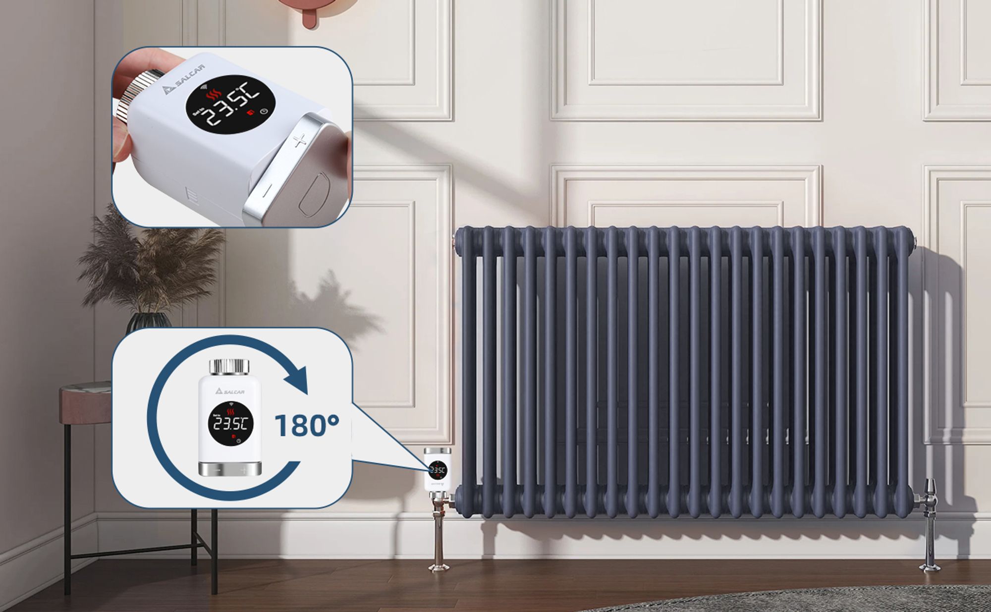 Salcar 3er Set Smart Home Heizkörperthermostat WIFI Elektronisch Heizungsthermostat Lcd mit Amazon Alexa & Google Assistant Thermostat Heizkörper
