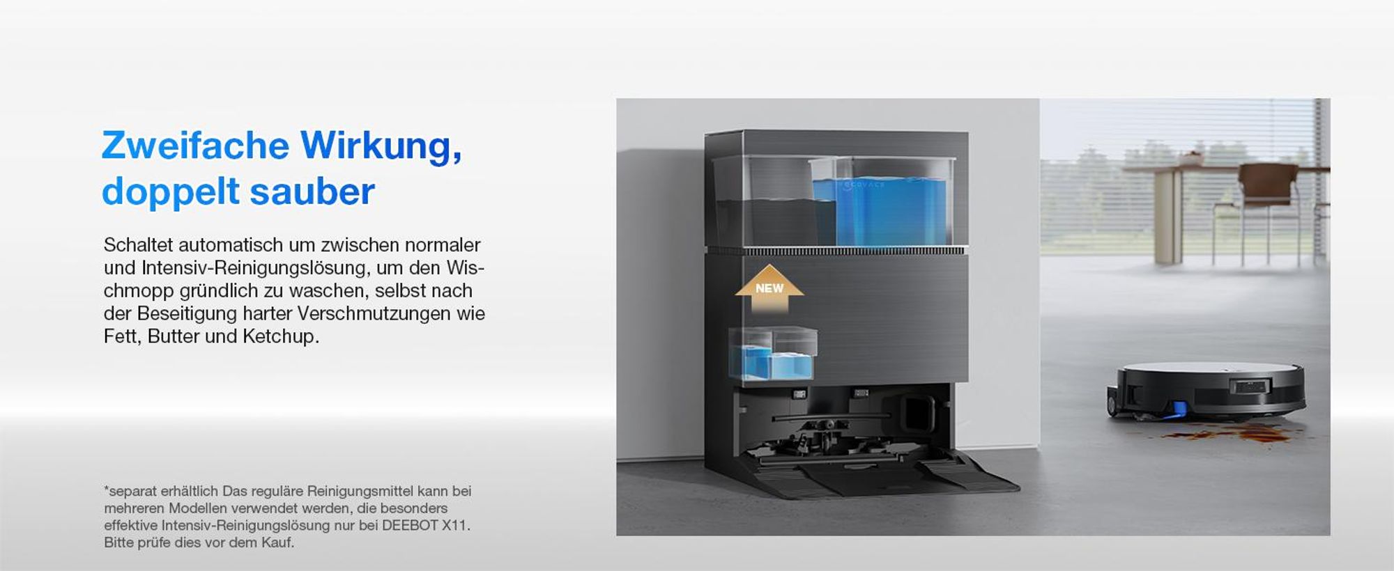 ECOVACS X11 PRO OMNI Staubsauger Roboter mit Wischfunktion, Blast + 19.500 Pa, ultraschnelles Akkuladen, OZMO Roller 2.0, Klettern max. 4 cm Höhe