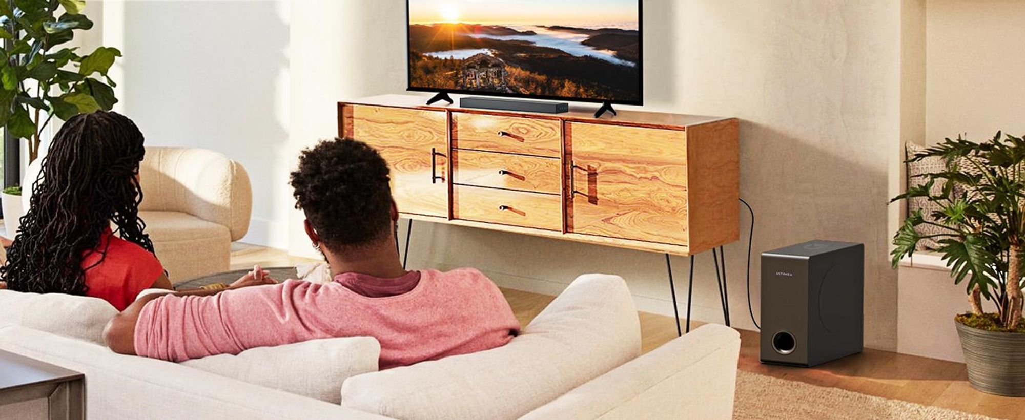 ULTIMEA Soundbar per TV, BassMAX, altoparlante TV Sound Bar 5.3 Bluetooth per PC, funziona con HDMI/Ottica, serie Nova S40 ultrasottile