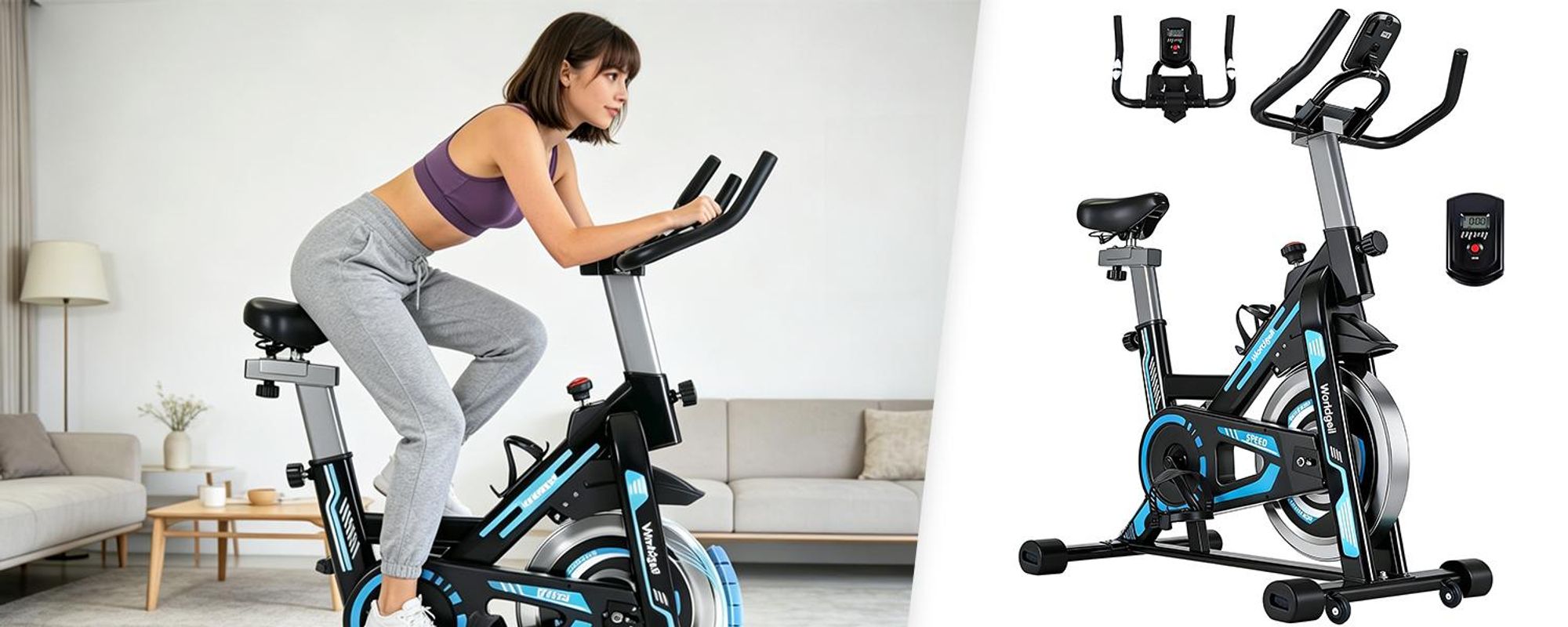 ZMH Heimtrainer Fahrrad Ergometer mit Magnetwiderstand Hometrainer mit LCD Display Tablet Halterung  Bike Indoor Fitnessbikes Fahrradtrainer