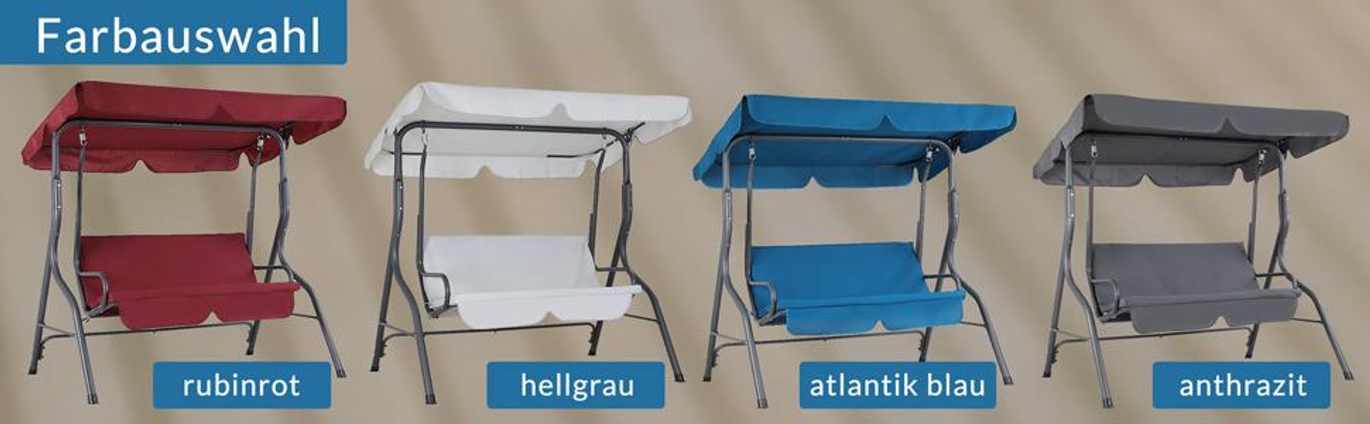 CASARIA® Hollywoodschaukel 2-Sitzer mit Dach