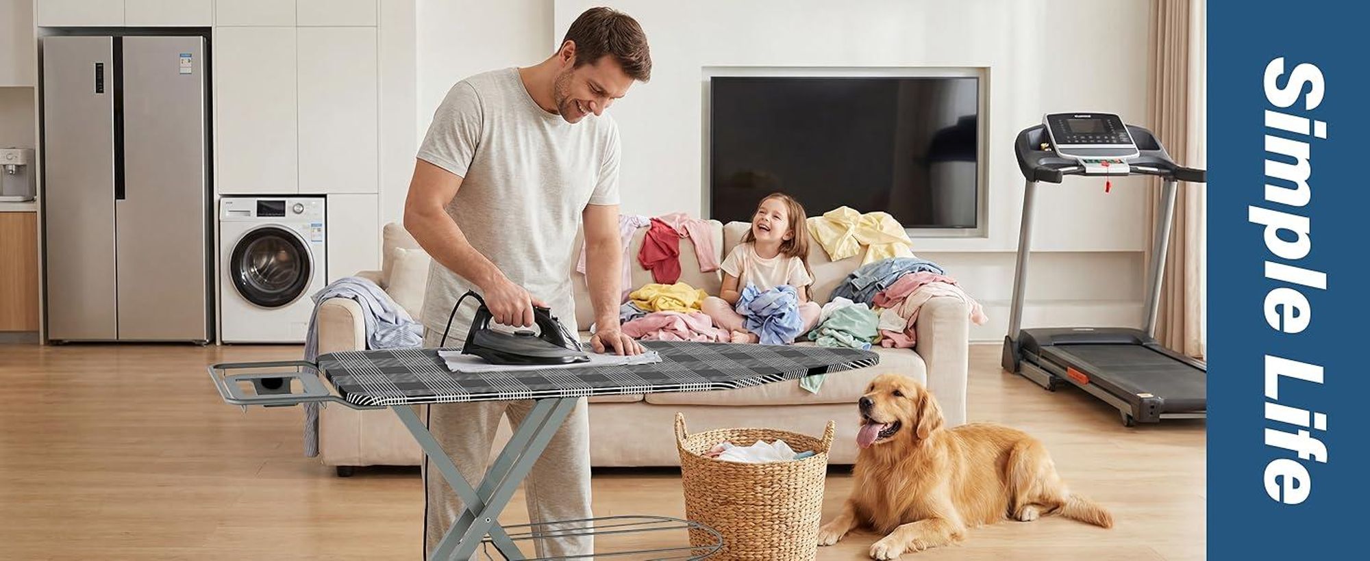 STANEW Bügelbrett 120 x 45 cm,Klappbares Bügelbretter Bügeltisch für Dampfbügeleisen,Sicherheitsschließsystem,höhenverstellbar,Schwarz