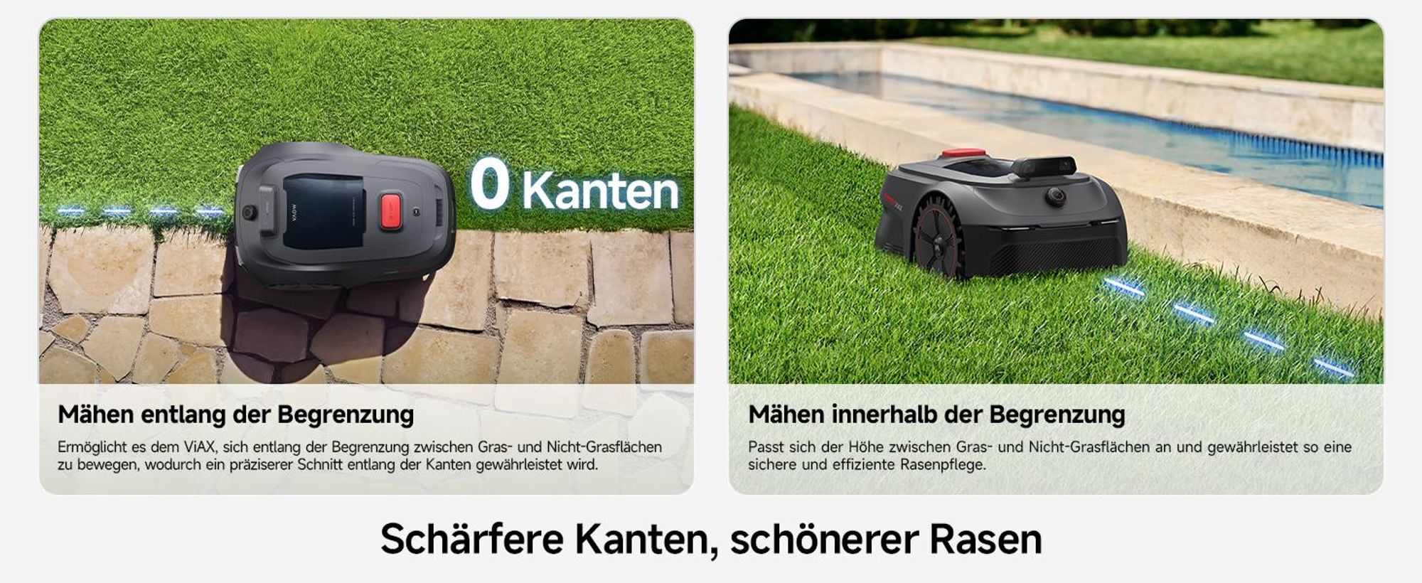 MOVA ViAX 500 Mähroboter ohne Begrenzungskabel, 360° LiDAR + KI Navigation, UltraEyes™ 2.0, automatische Kartierung, bis 500 m²