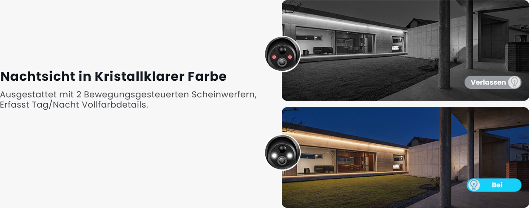 ieGeek 5MP Outdoor-Überwachungskamera, Akku, Outdoor-WLAN mit Solarpanel, PTZ, PIR, 30 m farbige Nachtsicht, zwei Audio, 2,4 G WiFi, 4dBi WiFi-Antenne