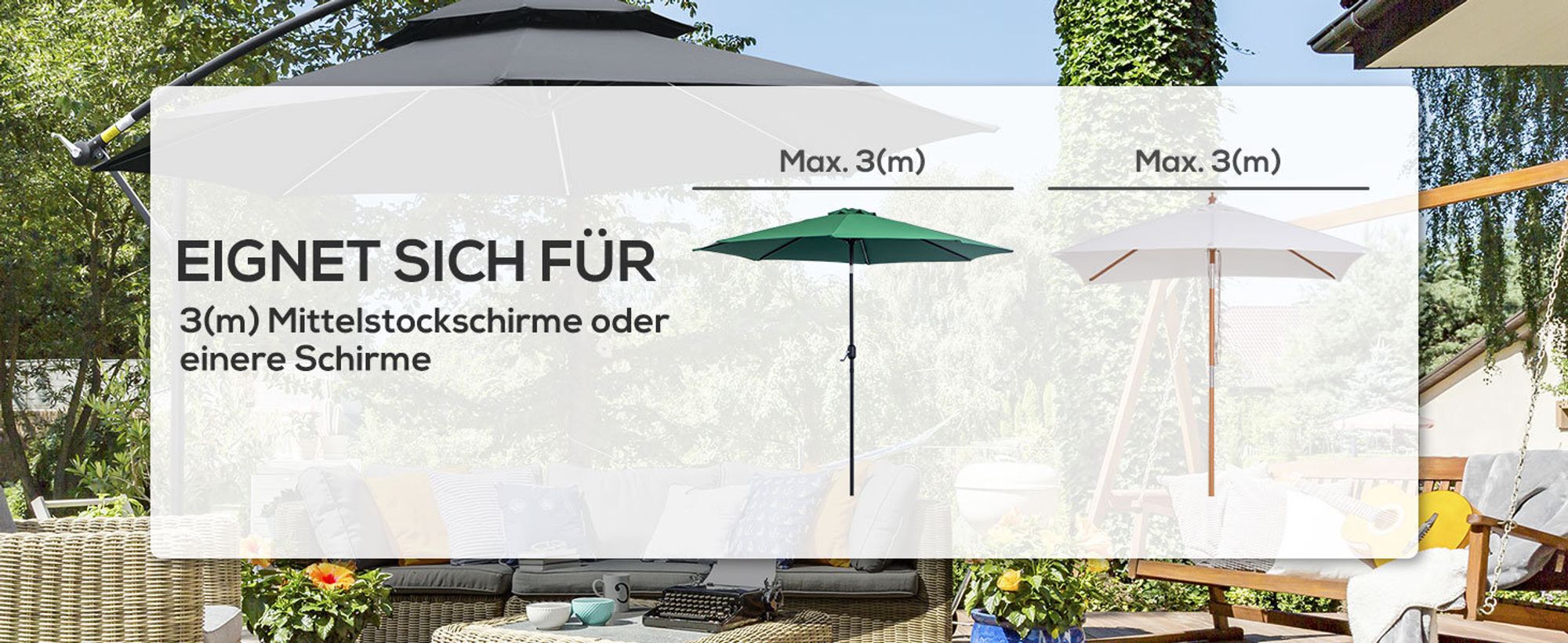 Outsunny Sonnenschirmständer Schirmständer Sonnenschirmfuß 25kg Zement Bronze