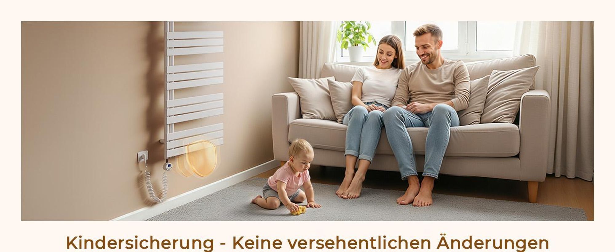 S'AFIELINA 1041×500mm Handtuchheizkörper Elektrisch, Badheizkörper Elektrisch mit Thermostat, WiFi, programmierbarem Timer, LCD-Anzeige, 600 W, Weiß