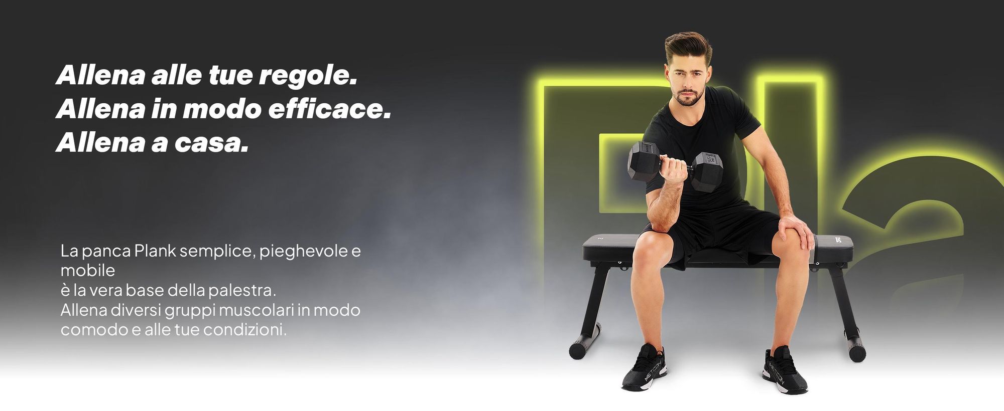 Panca piana Zipro Plank – Panca fitness pieghevole per la casa Ultracompatta con maniglia per il trasporto Resistente fino a 230 kg Panca da allenamento per manubri e hip