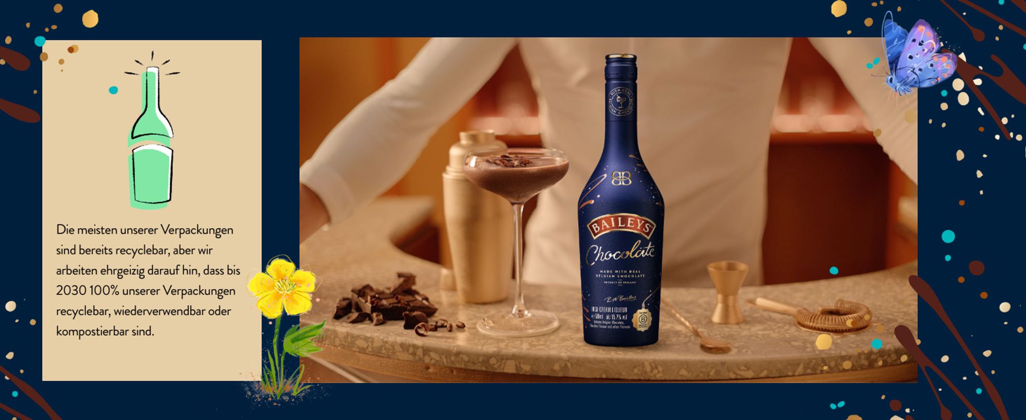 Baileys Chocolate, Original Irish Cream mit Belgischer Schokolade, 17% vol, 500ml Einzelflasche