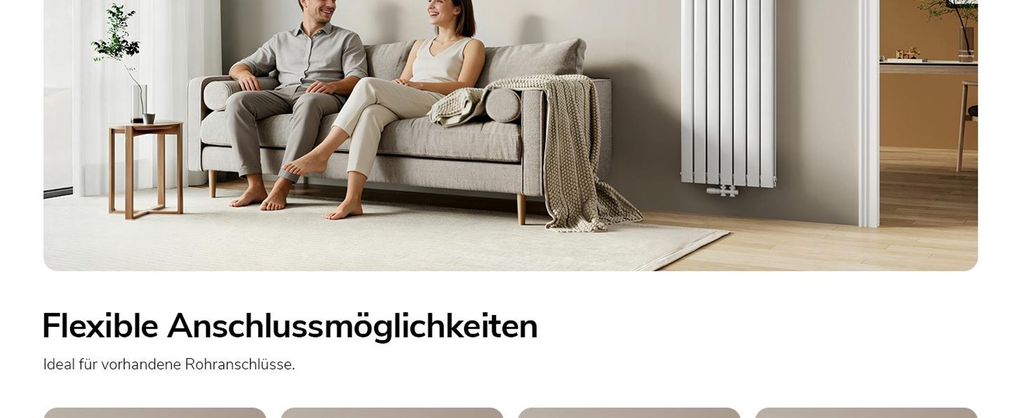 EMKE Heizkörper Flach 160 x 53,8 cm Doppellagig 1691 W Weiß Design Paneelheizkörper