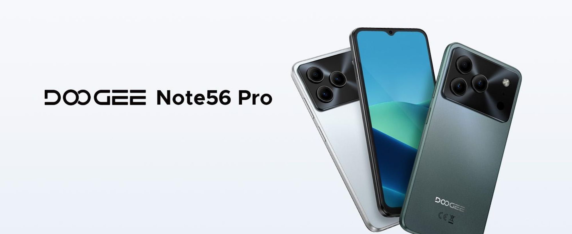 Smartfon DOOGEE Note56 Pro, Android 16, ekran 6,56" 90Hz, bateria 6150mAh, 32GB RAM + 128GB pamięci wewnętrznej, 4G, Dual SIM, 13MP, NFC, czytnik linii papilarnych, rozpoznawanie twarzy