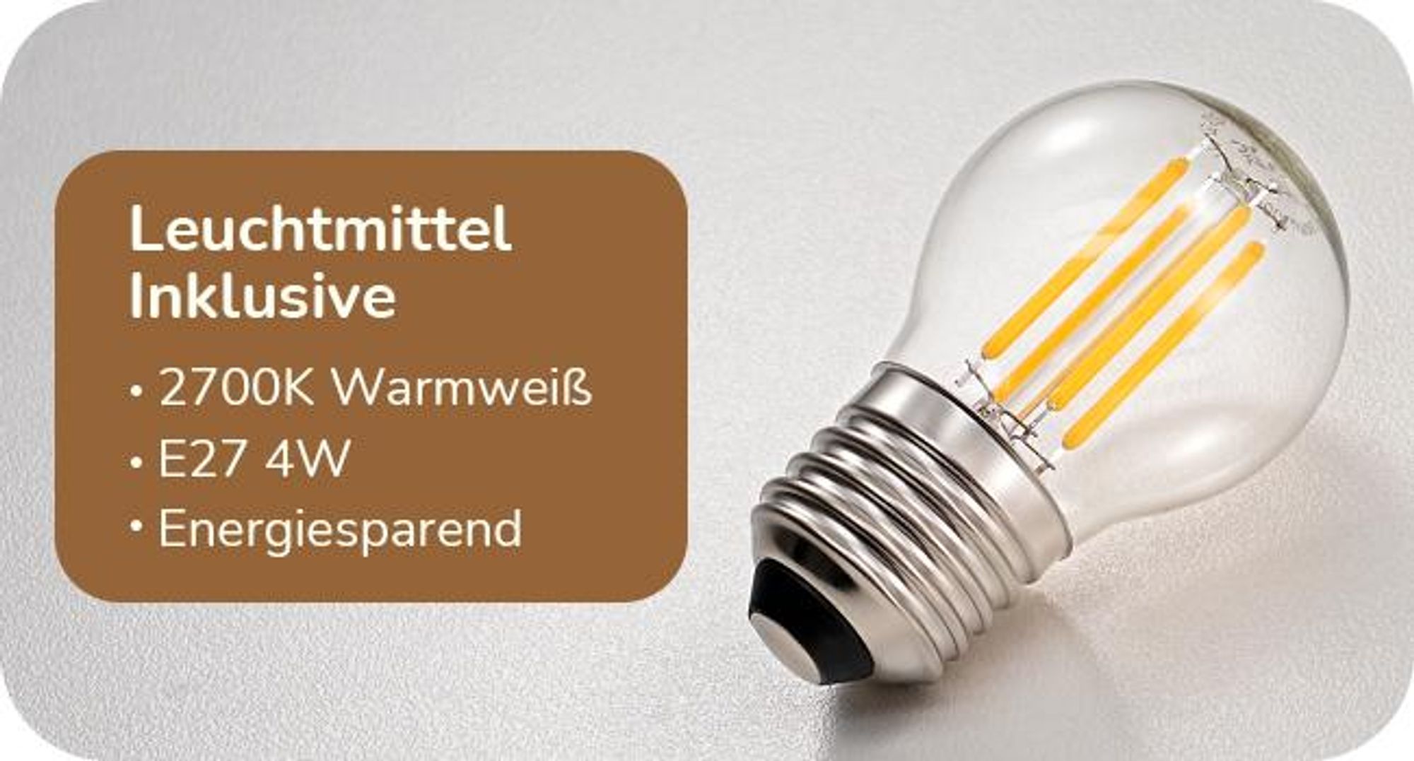 Nachttischlampe EDISHINE Nachttischlampe mit handgeflochtenem Papierseil-Schirm LED wechselbar, Warmweiß, Gold Inklusive 4W LED, 2700K Warmweiß