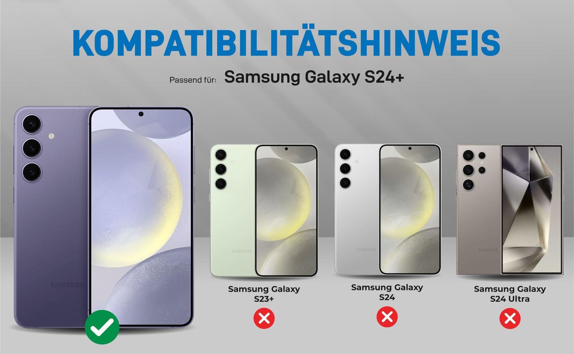 Kompatibilitätshinweise Hülle für Samsung Galaxy S24+