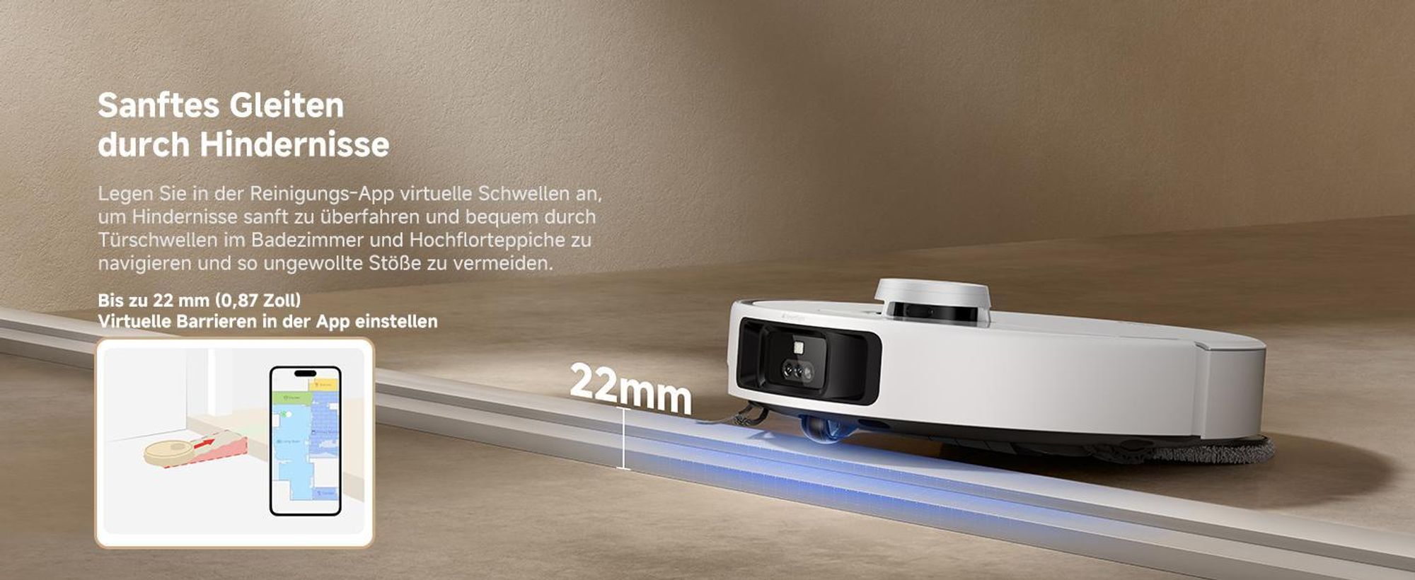 Mova P50 Pro Ultra Staubsaugerroboter mit Mopp, 19.000 Pa, 75℃ Heißwasser-Mopp, +RGB AI+LED-Hindernisvermeidung, Auto-Entleerung/Nachfüllen