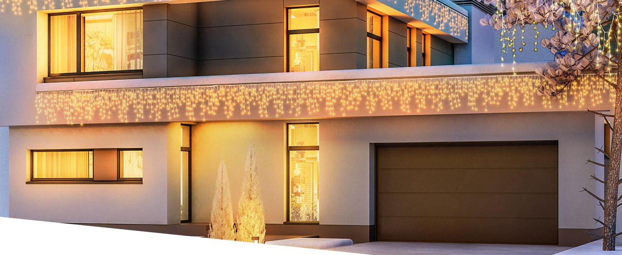 MONZANA® Eisregen Lichterkette 200 LED 10m Warmweiß