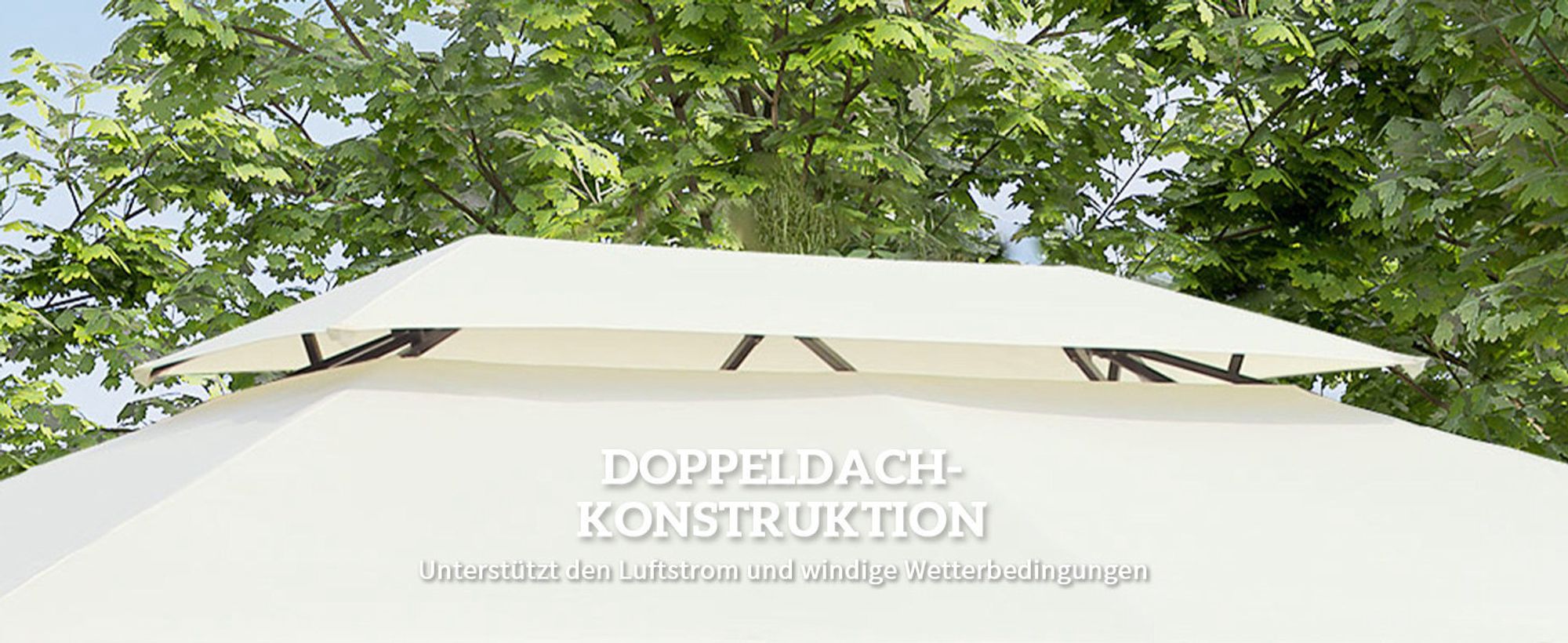 Outsunny Luxus Pavillon Gartenpavillon Partyzelt Festzelt Gartenzelt Pagode 3x4 m