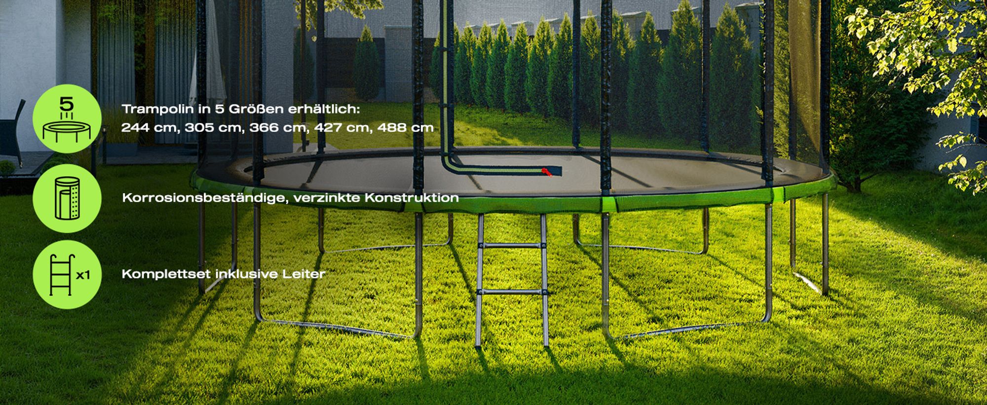 Trampolin Outdoor Gartentrampolin 427cm 14FT Hop-Sport
