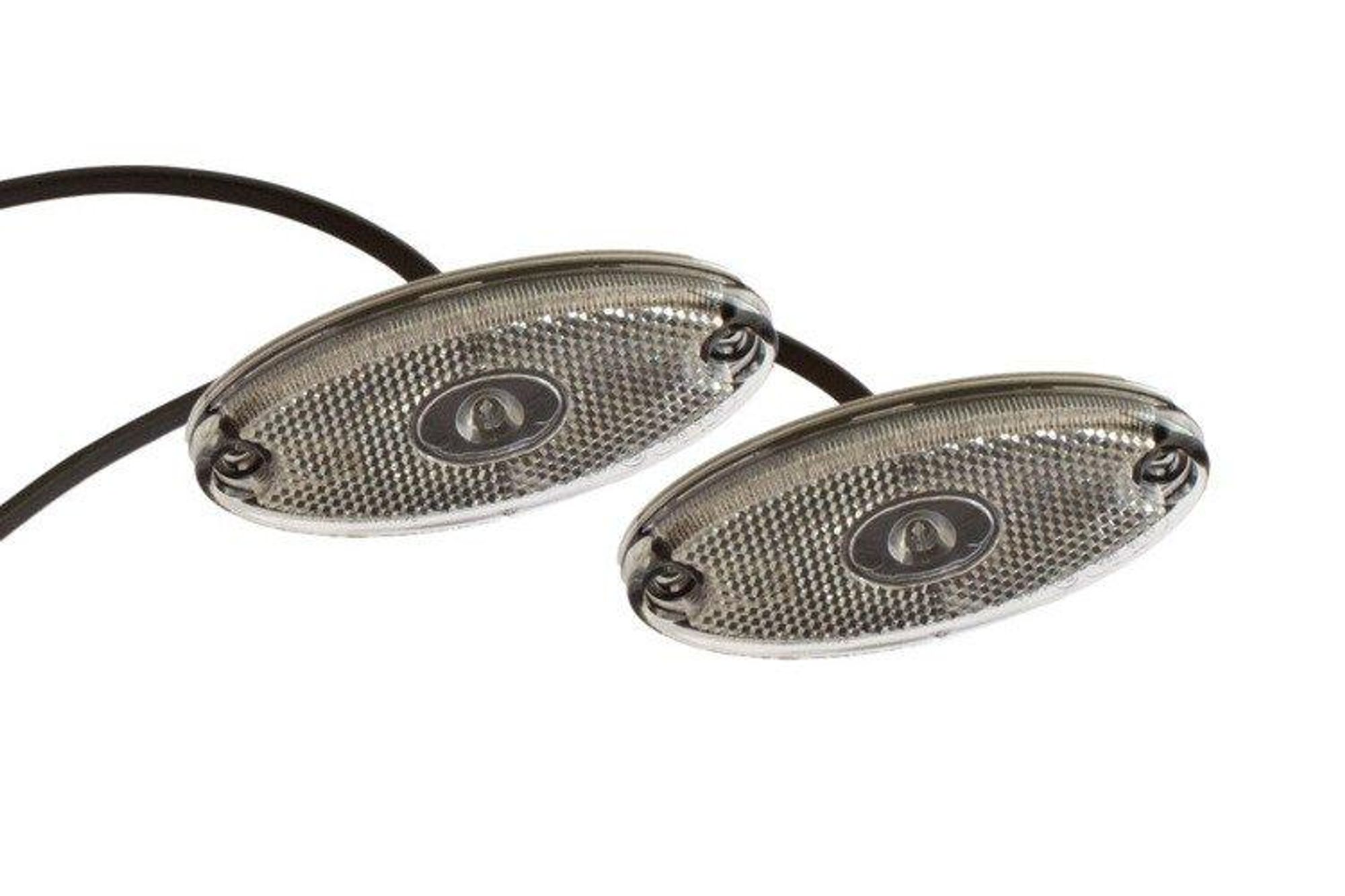 Aspöck LED Umrissleuchten Set Flatpoint II 2 Stück 12 V weiß für Anhänger Lkw Landmaschinen Seitenmarkierungsleuchte Reflektor