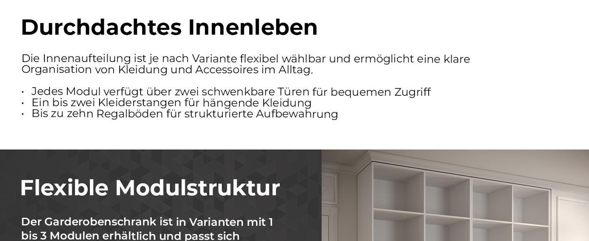 Kryspol - Kleiderschrank Schwarz, 2 Tür, 1 Modul 100x236,7x47cm, Manhattan Ryfel 5