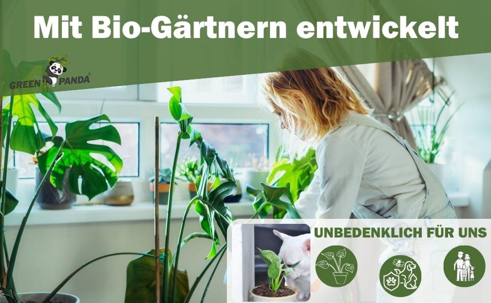 GreenPanda Monstera Dünger & Philodendron Dünger - 1L Blatt-Boost Dünger für Monstera - Flüssigdünger für Zimmer - & Balkonpflanzen