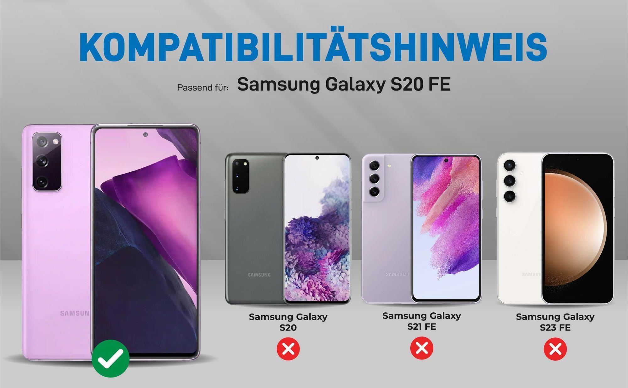 Kompatibilitätshinweise Hülle für Samsung Galaxy S20 FE