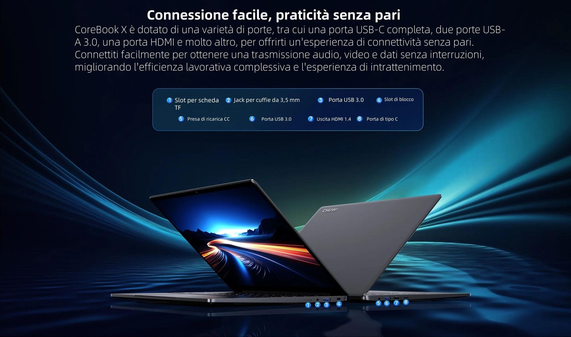 Laptop Intel Core i3-1220P - Processore Intel Core i3-1220P Display 14" Windows 11 16GB+512GB Batteria - Grigio