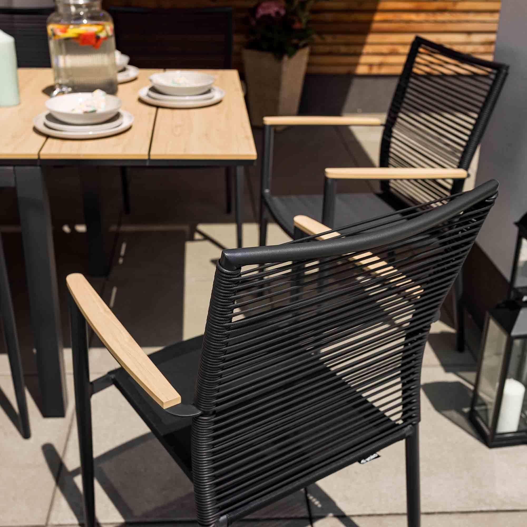 Gartenmöbel-Set BASITA 12 Personen – wetterfest, langlebig, Holzoptik – Beige