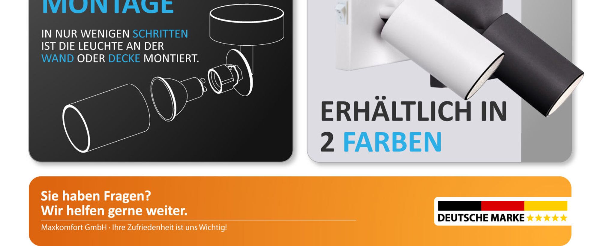 GU10 Deckenleuchte ProSpot 866-3-WH – 3-flammig, Aluminium, weiß, IP20, 230V