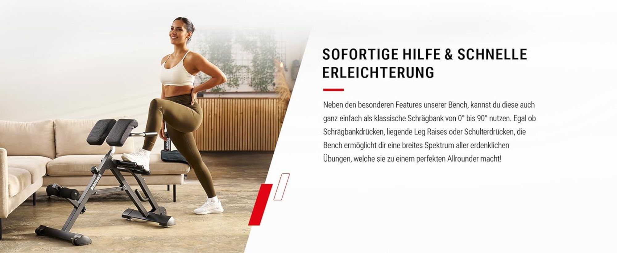 HAMMER Rückentrainer Tricon Flex, 3 in 1 Rücken-Komplett-Trainer