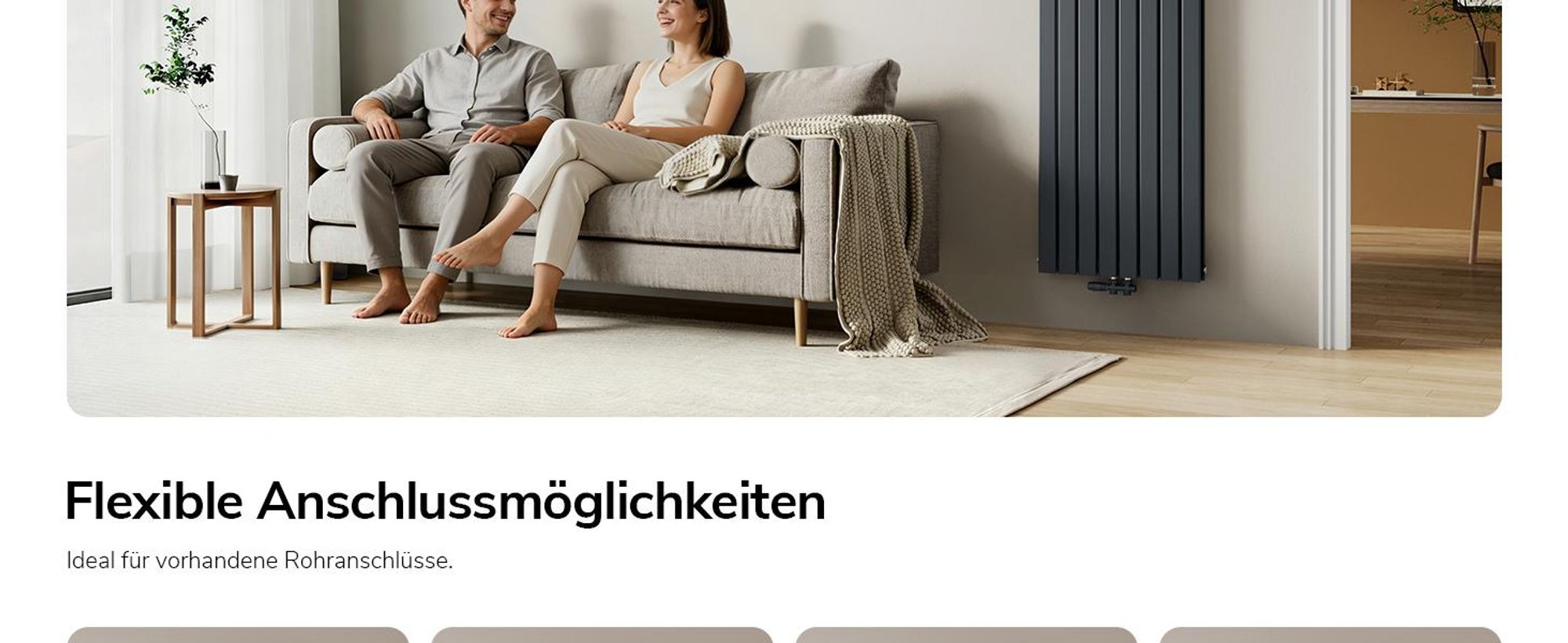 EMKE Heizkörper Flach 160 x 61,6 cm Doppellagig 1933 W Anthrazit Design Paneelheizkörper