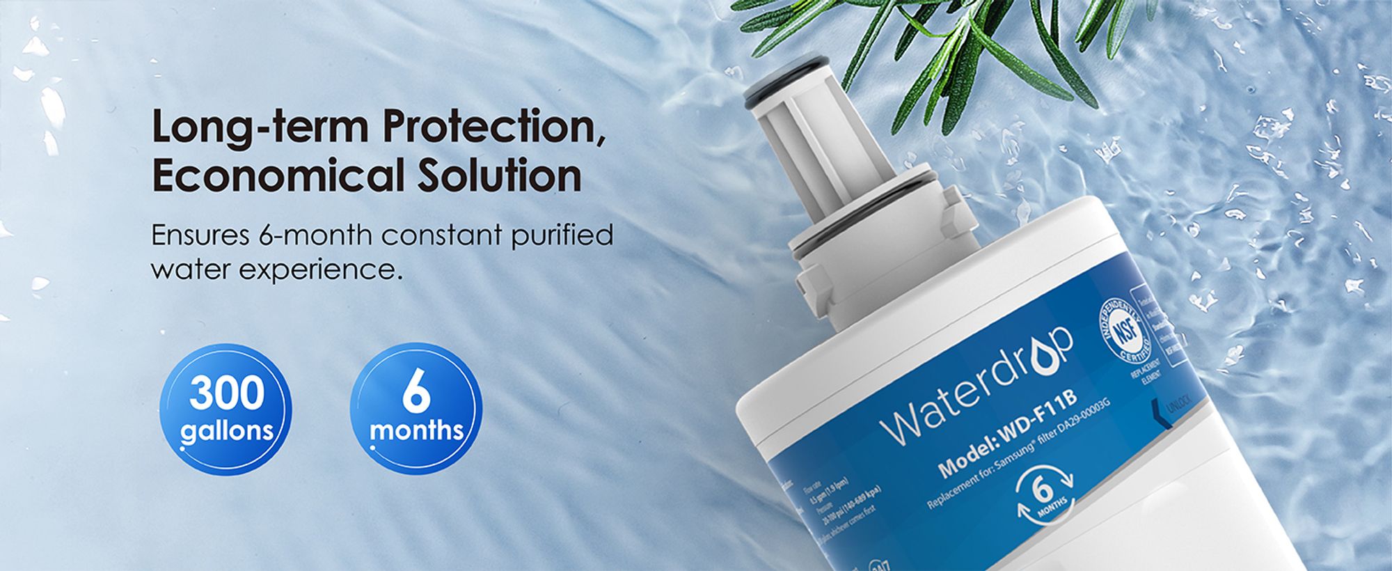 Waterdrop DA29-00003G Kühschrank Wasserfilter, Ersatz für Samsung® AquaPure Plus DA29-00003G, DA29-00003B (4)