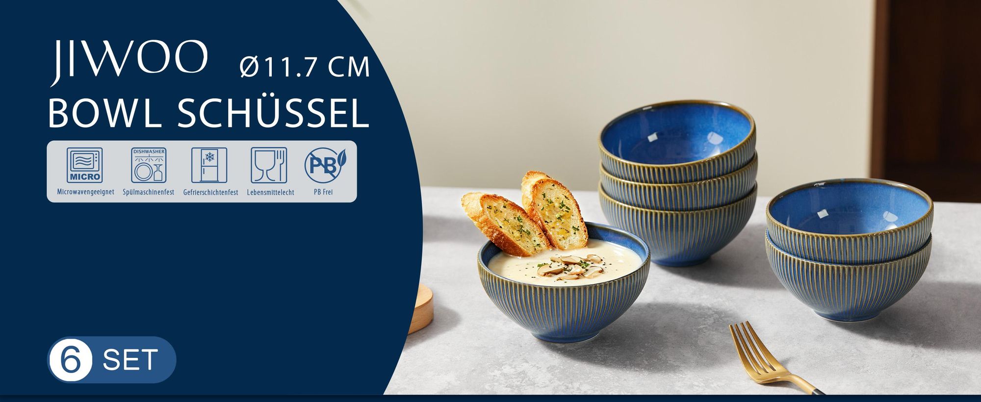 Schale set 6stück Ø11,7cm Keramik Schalen Snackschale Müslischale Reisschalen Bowl für 6 Personen Mikrowellen- und Spülmaschinengest
