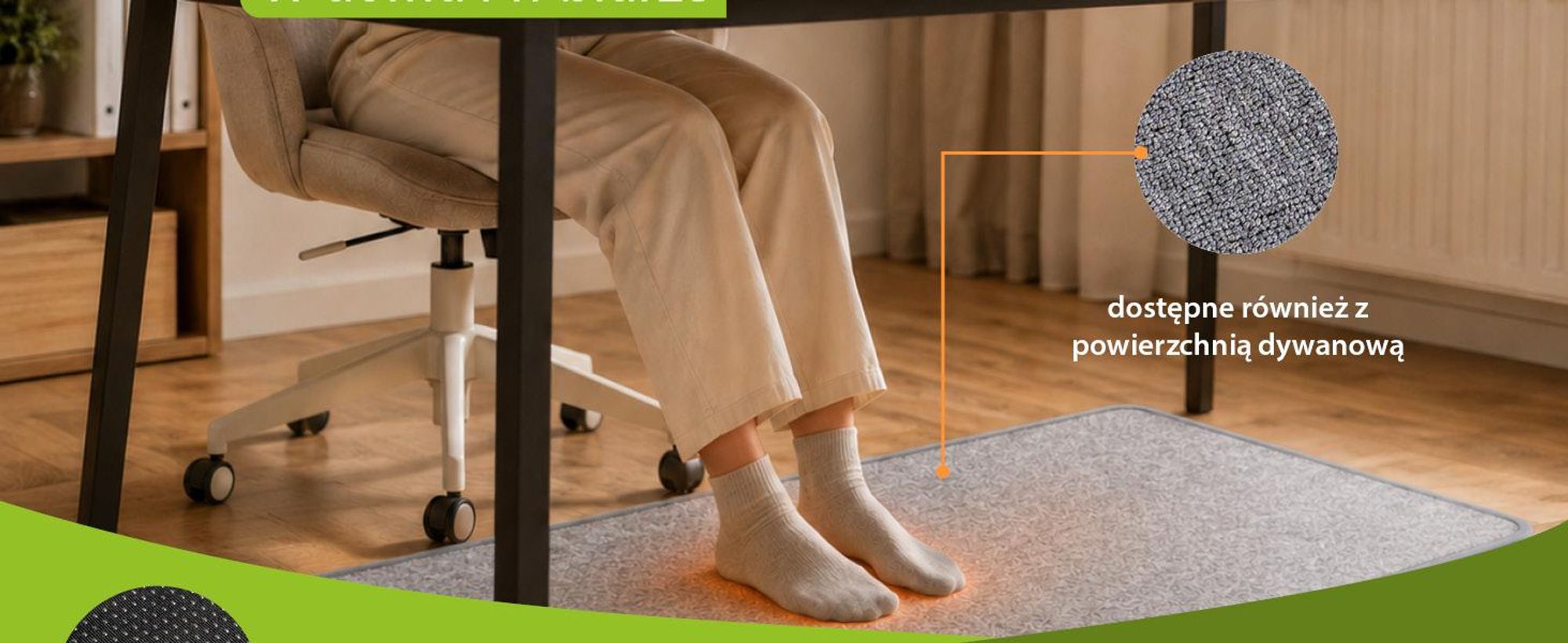 Mata grzewcza PVC, podgrzewana podłoga, mata podłogowa podczerwieni, mata grzewcza do stóp, mata grzewcza do stóp 55x80 cm, podgrzewacze do stóp z włókna węglowego