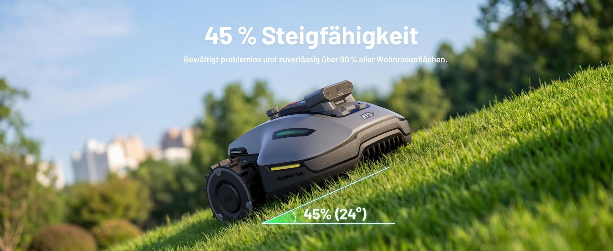 Mähroboter Mammotion YUKA Mini 2 800 mit Garage, Waschständer, bis 800 m², DropMow, Auto-Kartierung, Kantenschneiden, 4G-Modul, APP