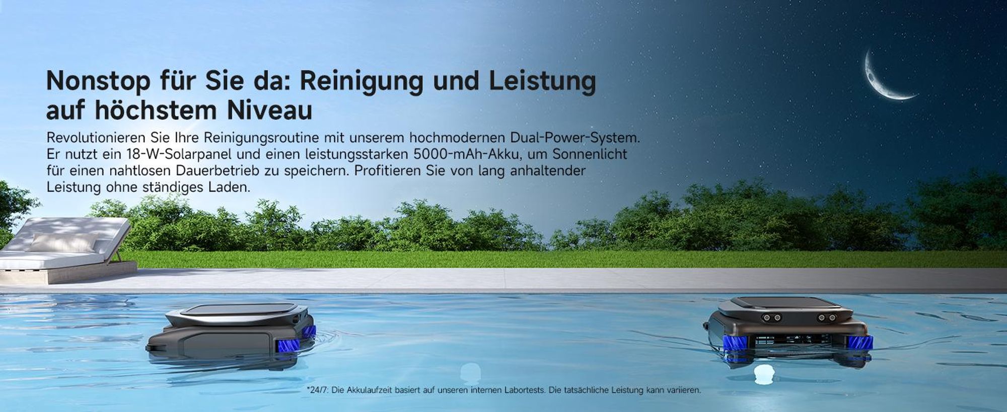 Dreame J1 Roboter-Poolskimmer,Poolroboter PoolSense™,Rundum-360°Reinigung,24/7im Einsatz,Intelligente Routenplanung,intelligente App-Steuerung,Schwarz