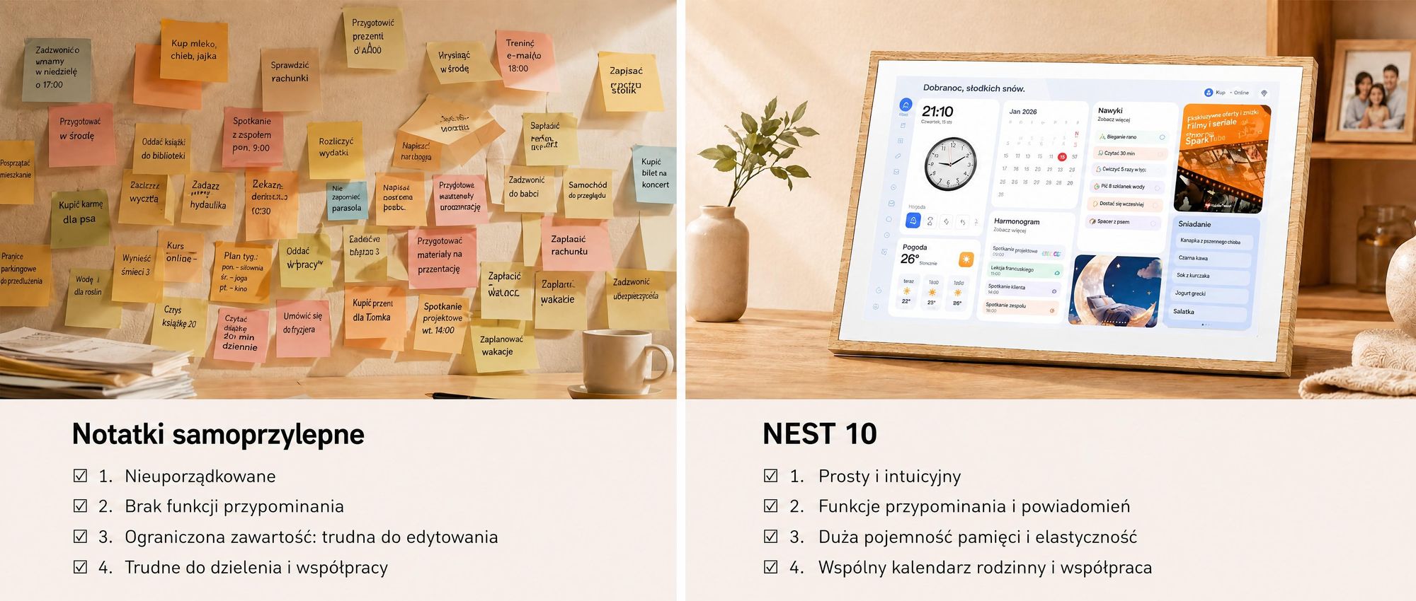 2026 NEU! Blackview NEST 10, cyfrowy kalendarz i ramka na zdjęcia o przekątnej 10,1 cala, z dotykowym ekranem, Wi-Fi, rozdzielczości 1280x800, formacie 16:10, funkcją udostępniania zdjęć, zabezpieczeniem dla dzieci i wzorem imitującym drewno
