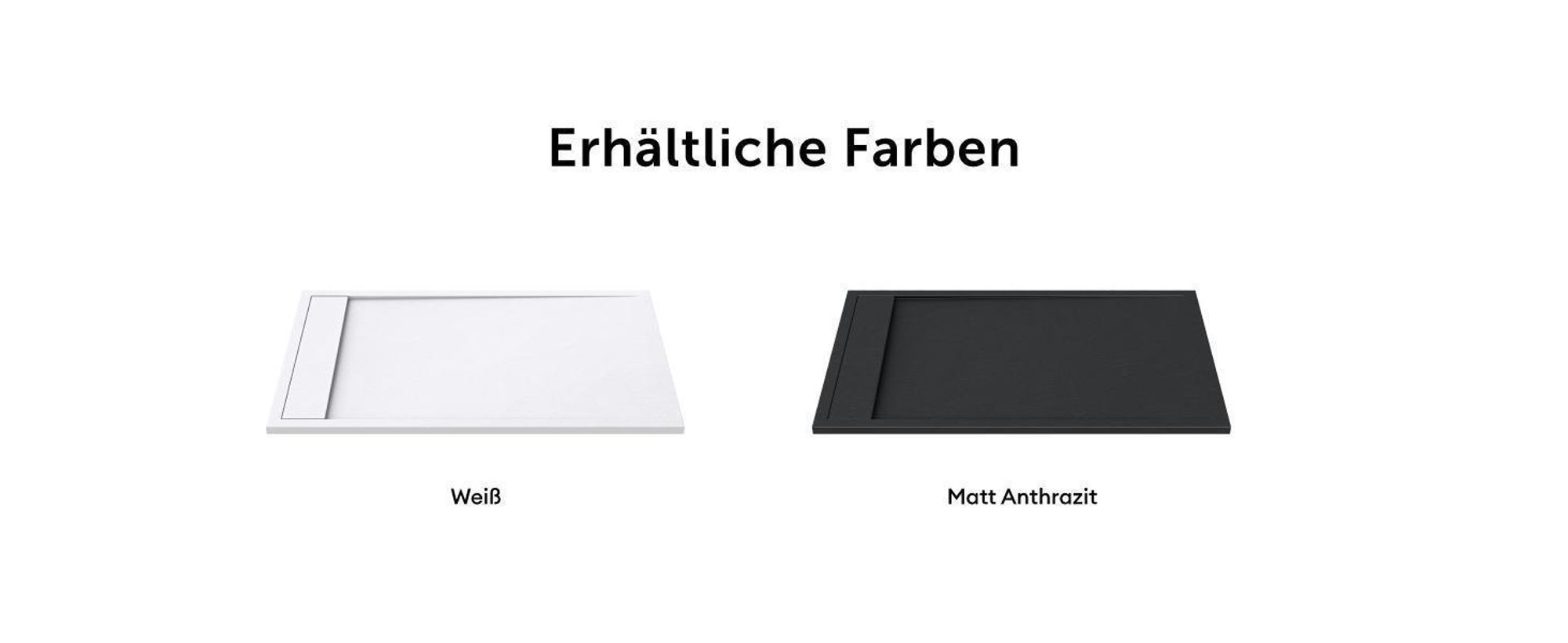 Mai & Mai Duschwanne 80x160x3cm Duschtasse aus Mineralguss Mineralgusswann Weiß Matt Rechteckig DIN-Anschlüsse Geoma10