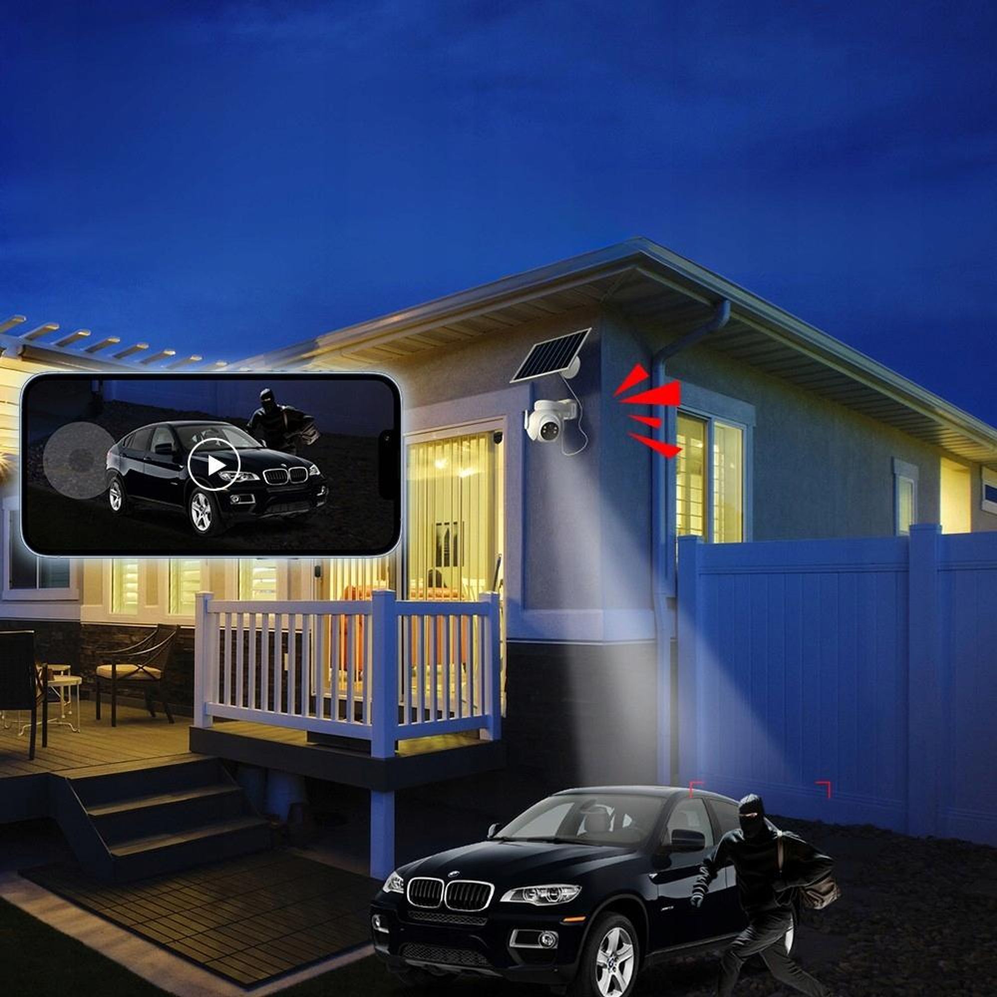XO Überwachungskamera CR10 WiFi 2K IP 360° 7800mAh Weiß mit Alarm