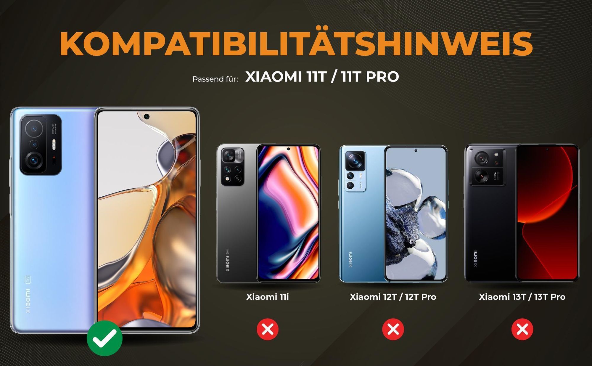 Kompatibilitätshinweise Hülle für Xiaomi 11T / Xiaomi 11T Pro
