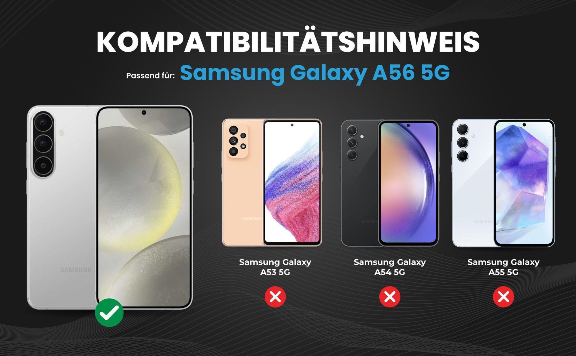 Kompatibilitätshinweise Hülle für Samsung Galaxy A56 5G
