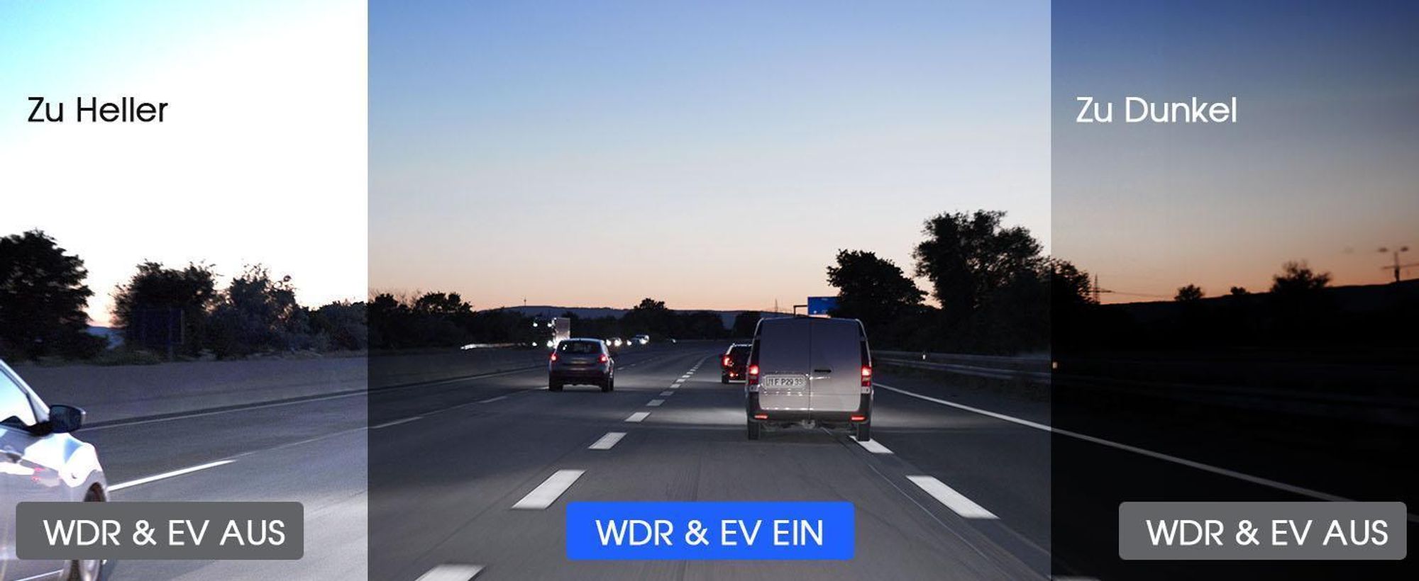 3-Kanal-Dashcam, 4K+1080P+1080P Dashcam Auto Vorne Innen Hinten mit 64GB SD Karte