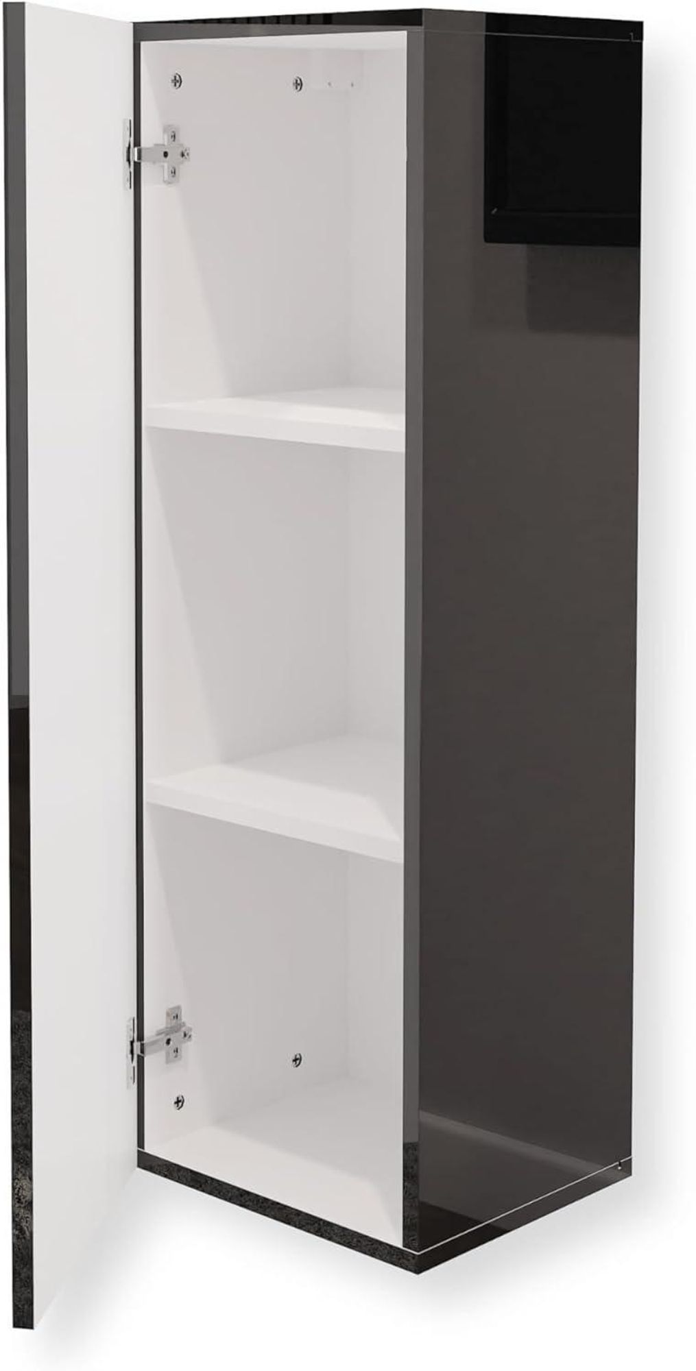 Hängeschrank Schwarz Hochglanz 35x105x32 (B x H x T) Seitenschrank Hängend Hochschrank Wohnzimmer Mehrzweckschrank