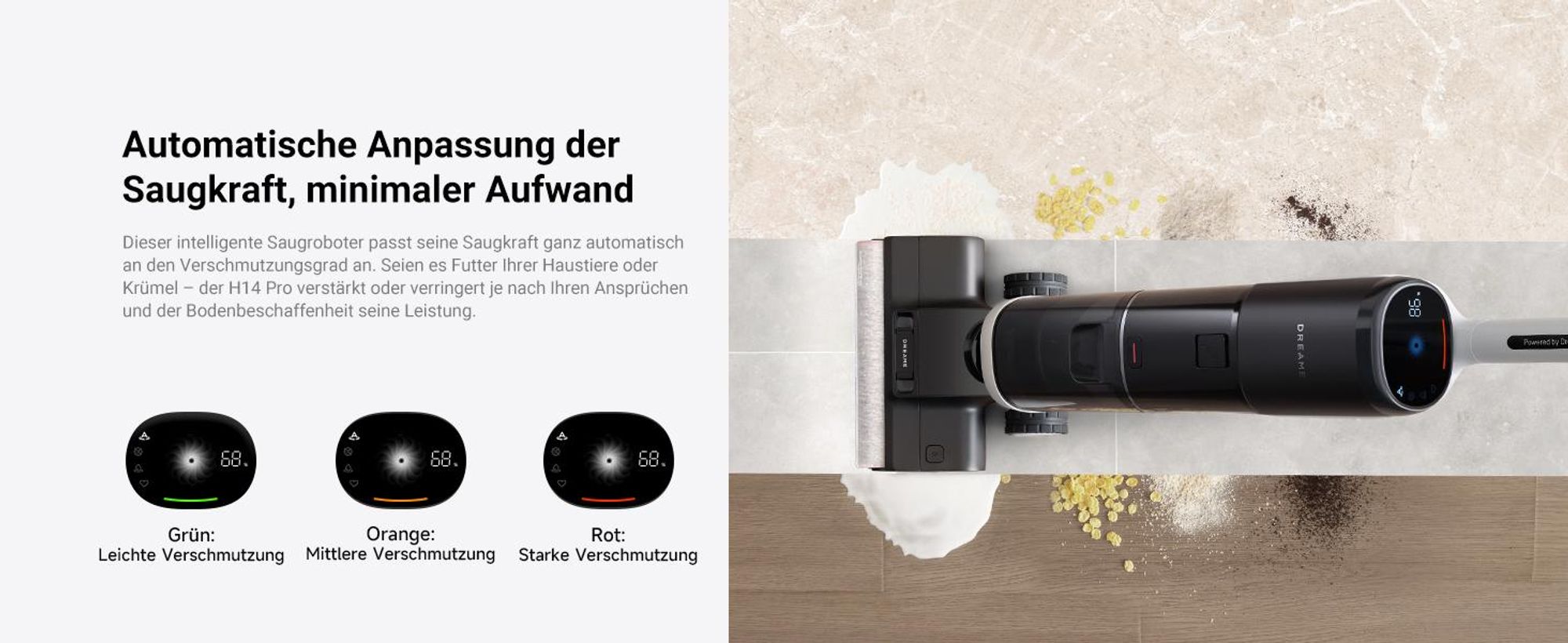 Dreame H14 Pro Nass- und Trockensauger 180° Reichweite-intelligente Steuerung, mühelose Reinigung