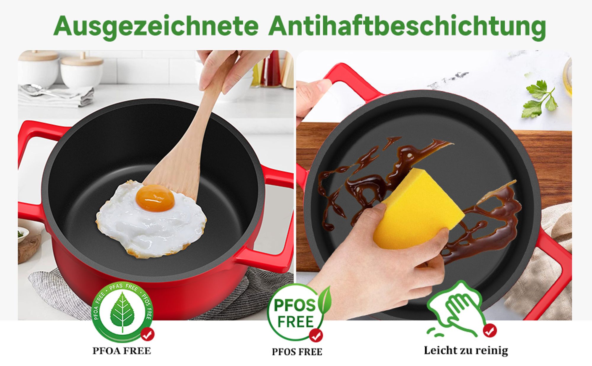 Homelux 20cm Topf Induktions Kochtöpfe mit Deckel, Antihaftbeschichtung, 2,6L Suppentöpfe aus Aluminium für alle Herdarten(H-KC20)
