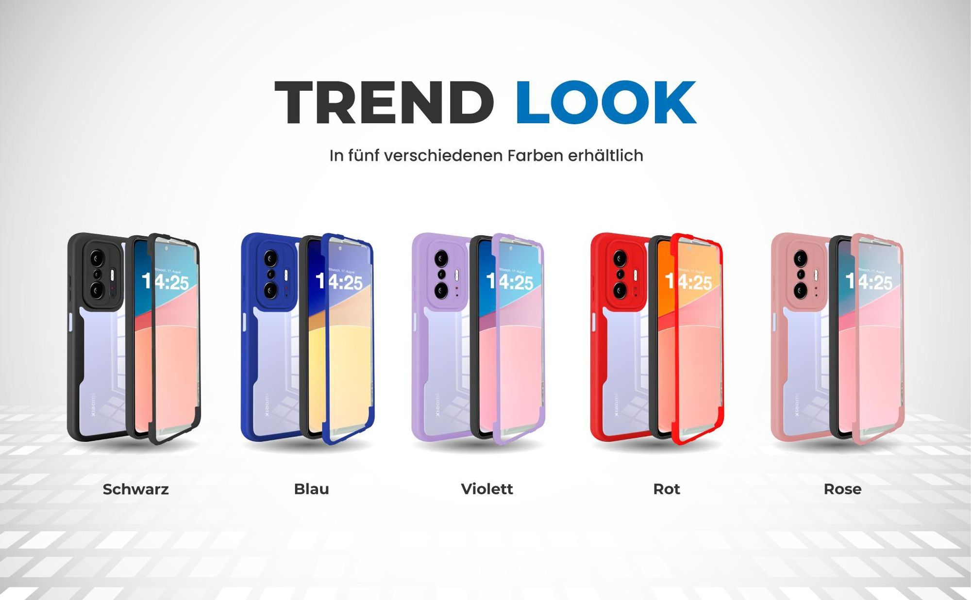 360 Grad Cover Front Back für Xiaomi 11T / 11T Pro in verschiedenen Farben