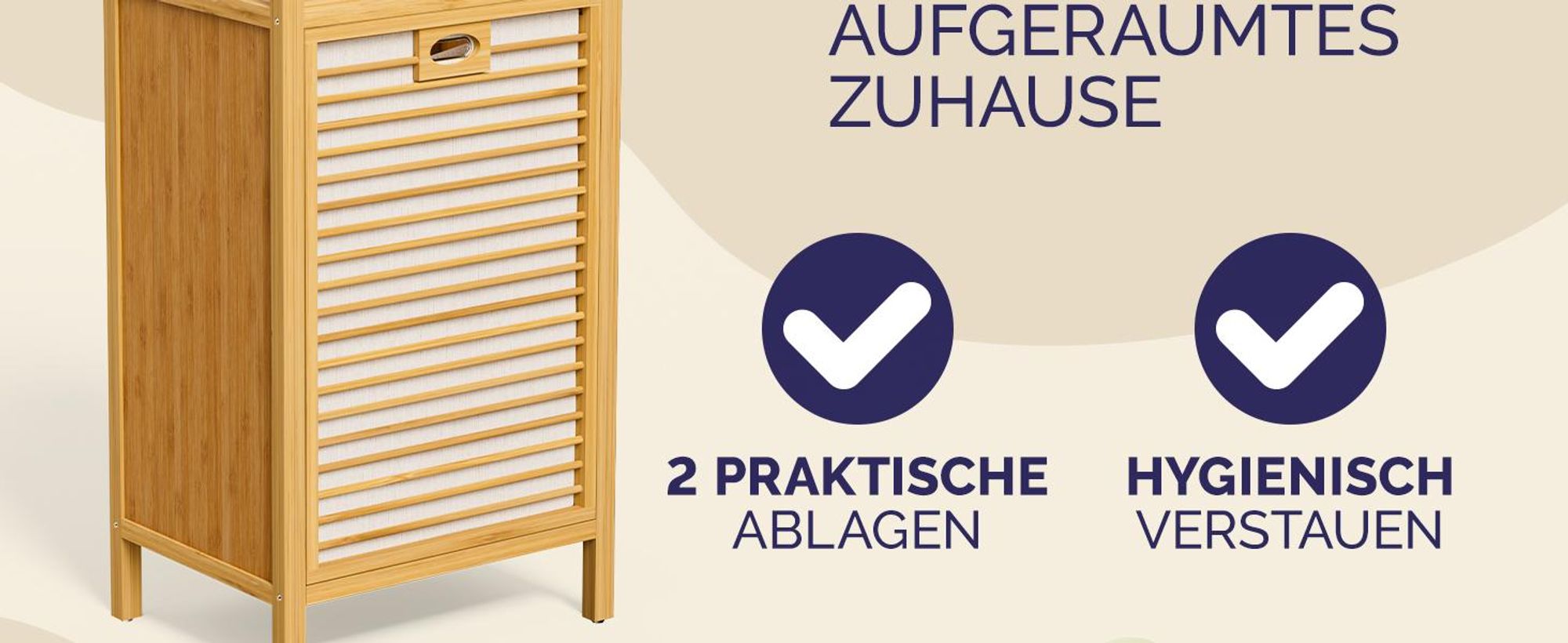 CASARIA® Badregal mit Wäschekorb 40L