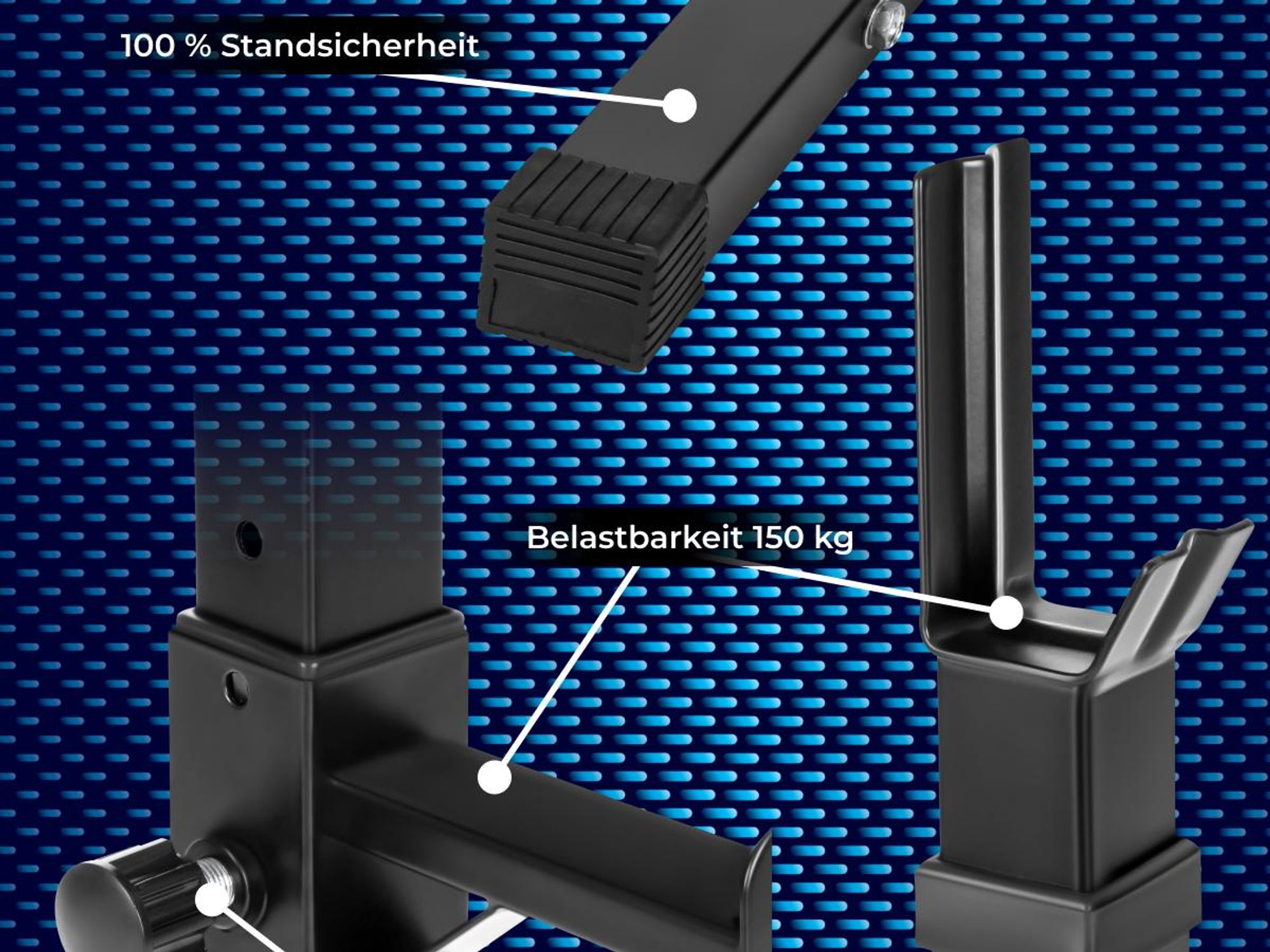 tectake® Langhantelablage multifunktional bodenschonende Kunststoffkappen
