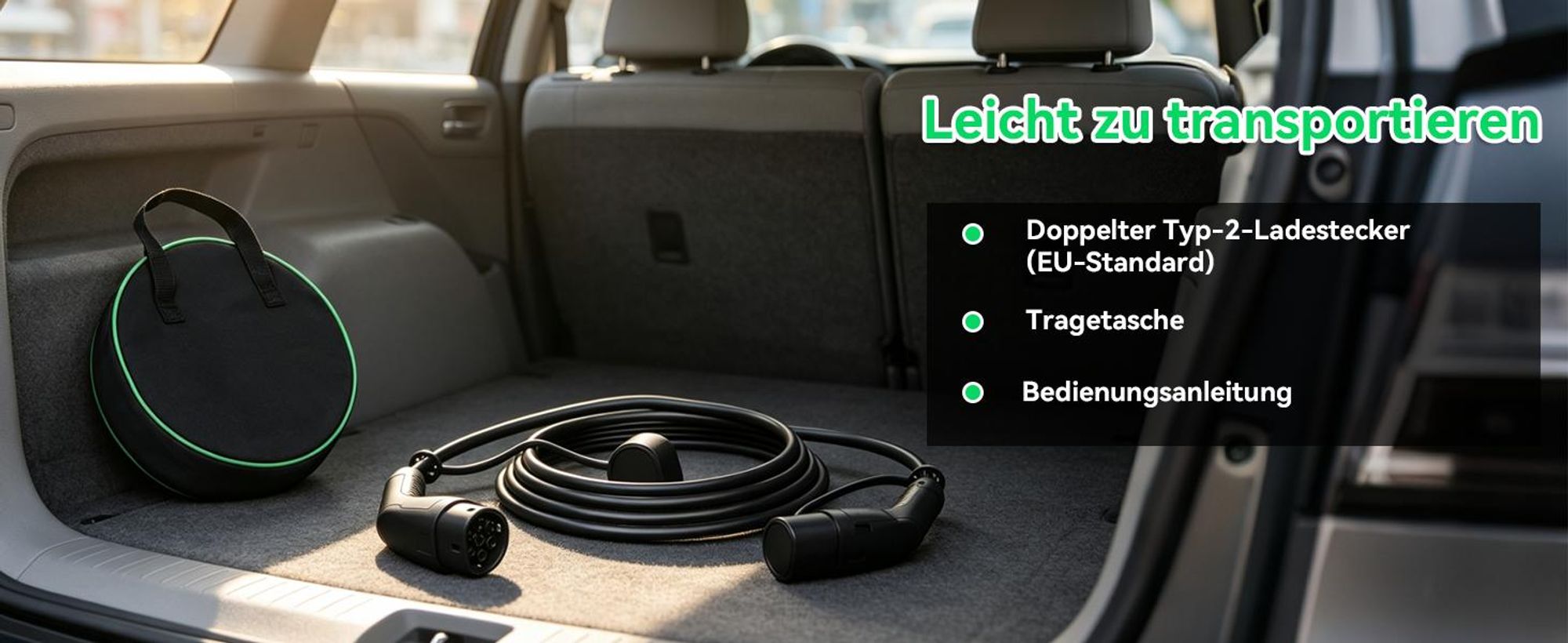 Puluomis Ladekabel 22kW 10m Typ 2/CCS Schnittstelle für Elektroauto, EV Ladekabel 3-phasig 32A, IP55 Wasserdicht mit Schutzhülle, Tasche