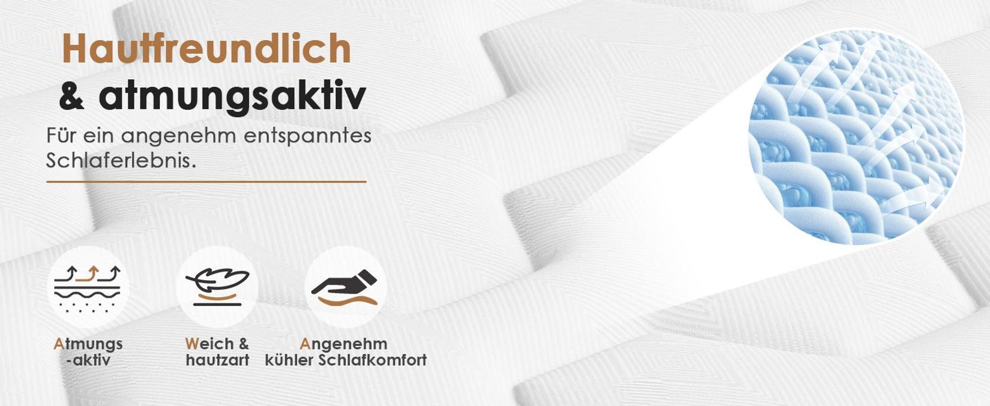 DEWINNER Einzelmatratze, 90x200 cm, 27 cm Höhe, Feder- und Schaumstoffmatratze, perfekte Unterstützung, mittlere Härte, milbenfest, allergiefest