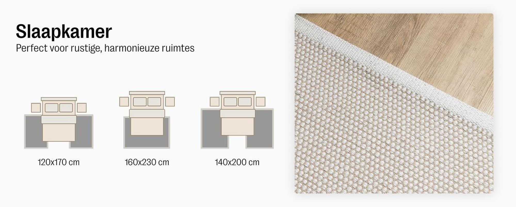 benuta tapijt woonkamer katoenen tapijt Ron Crème 120x170 cm Katoenen vloerkleed voor de woonkamer , rechthoekig