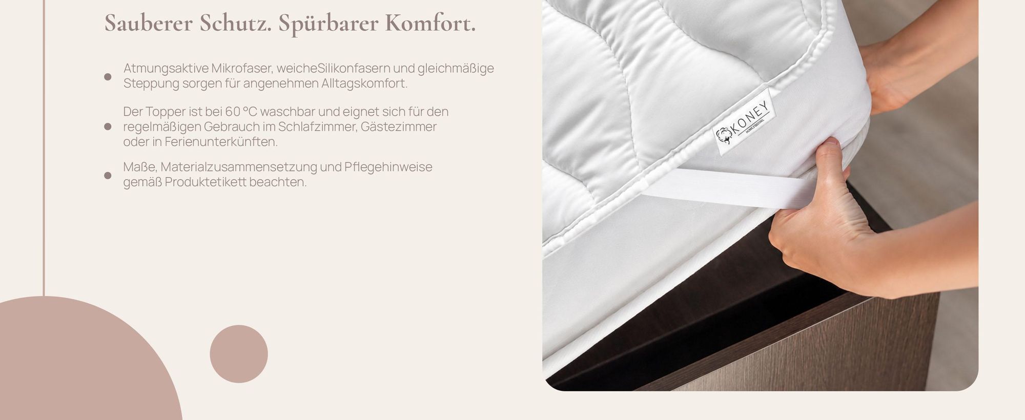 Topper - Ergonomischer Komfortschaum - 180x200 cm - 100% Mikrofaser - für Allergiker